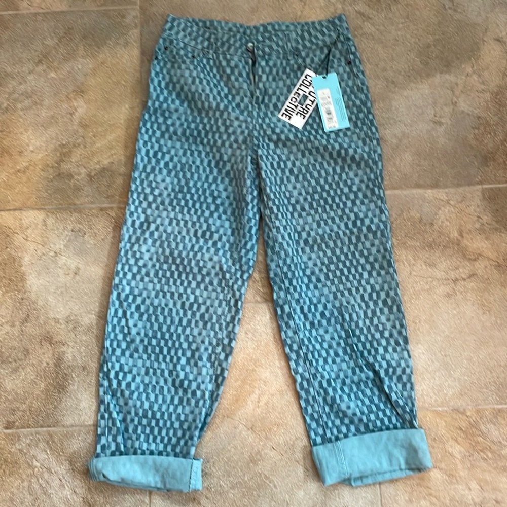 Future Collective lightweight patterned jeans.